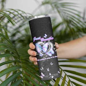 Suicide Prevention Awareness Skinny Tumbler Teal Purple Butterfly Just Breathe Everything Is Going To Be Okay TB10 Print Your Wear