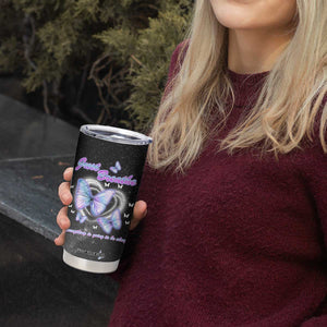 Suicide Prevention Awareness Tumbler Cup Teal Purple Butterfly Just Breathe Everything Is Going To Be Okay TB10 Print Your Wear