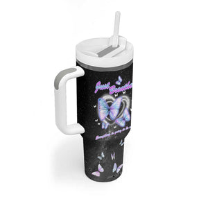 Suicide Prevention Awareness Tumbler With Handle Teal Purple Butterfly Just Breathe Everything Is Going To Be Okay TB10 Print Your Wear