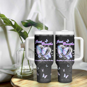 Suicide Prevention Awareness Tumbler With Handle Teal Purple Butterfly Just Breathe Everything Is Going To Be Okay TB10 Print Your Wear