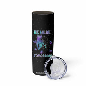 Suicide Prevention Awareness Skinny Tumbler Teal Purple Semicolon Be Here Tomorrow Survivor TB10 Print Your Wear