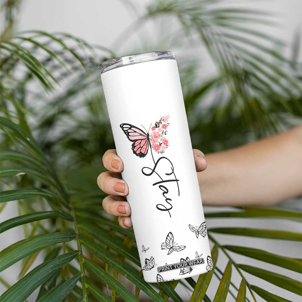 Mental Health Skinny Tumbler Stay Inspiring Positive Motivational Quote Suicide Prevention TB10 Print Your Wear