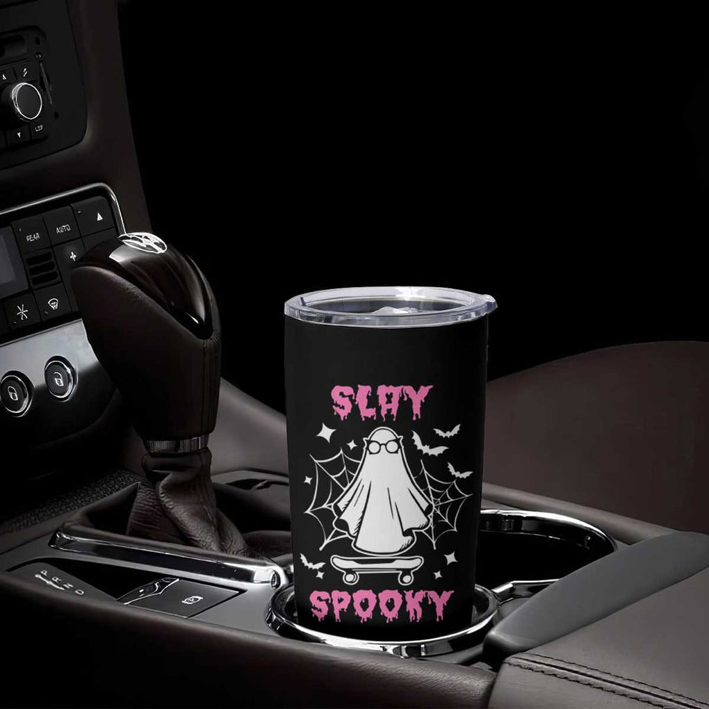 Halloween Ghost Slay Spooky Face Tumbler Cup Pink Ghosts Funny Decoration Horror Gift TB10 Print Your Wear