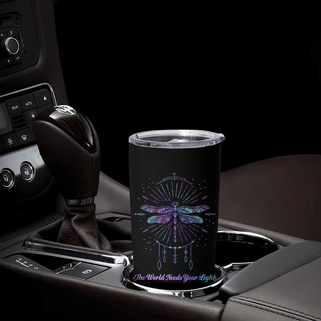Suicide Prevention Awareness Tumbler Cup Teal Purple Dragonfly The World Needs You Light TB10 Print Your Wear