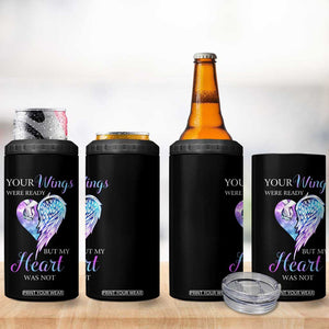 Suicide Prevention Awareness 4 in 1 Can Cooler Tumbler Teal Purple Butterfly Your Wings Were Ready But Our Hearts Were Not Sympathy Gift for Family Members TB10 Print Your Wear
