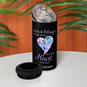 Suicide Prevention Awareness 4 in 1 Can Cooler Tumbler Teal Purple Butterfly Your Wings Were Ready But Our Hearts Were Not Sympathy Gift for Family Members TB10 Print Your Wear