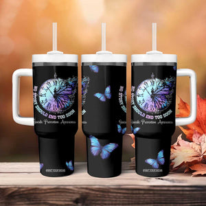 Suicide Prevention Awareness Tumbler With Handle Teal Purple Butterfly No Story Should End Too Soon TB10 Print Your Wear