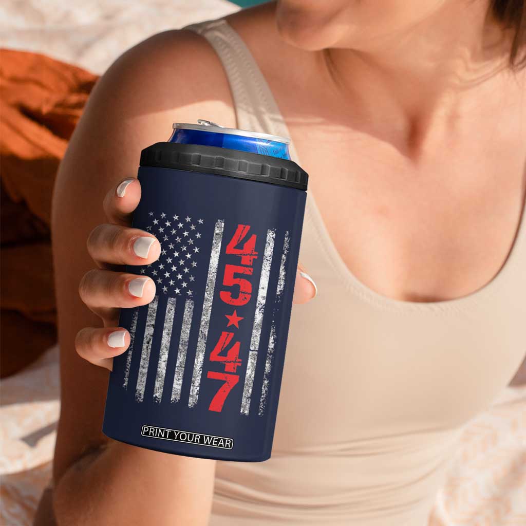 I Love When I Wake up.. And Trump is President 2024 4 in 1 Can Cooler Tumbler 45 47 American Flag TB10 Print Your Wear