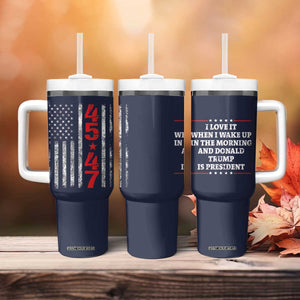 I Love When I Wake up.. And Trump is President 2024 Tumbler With Handle 45 47 American Flag TB10 Print Your Wear