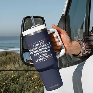 I Love When I Wake up.. And Trump is President 2024 Tumbler With Handle 45 47 American Flag TB10 Print Your Wear
