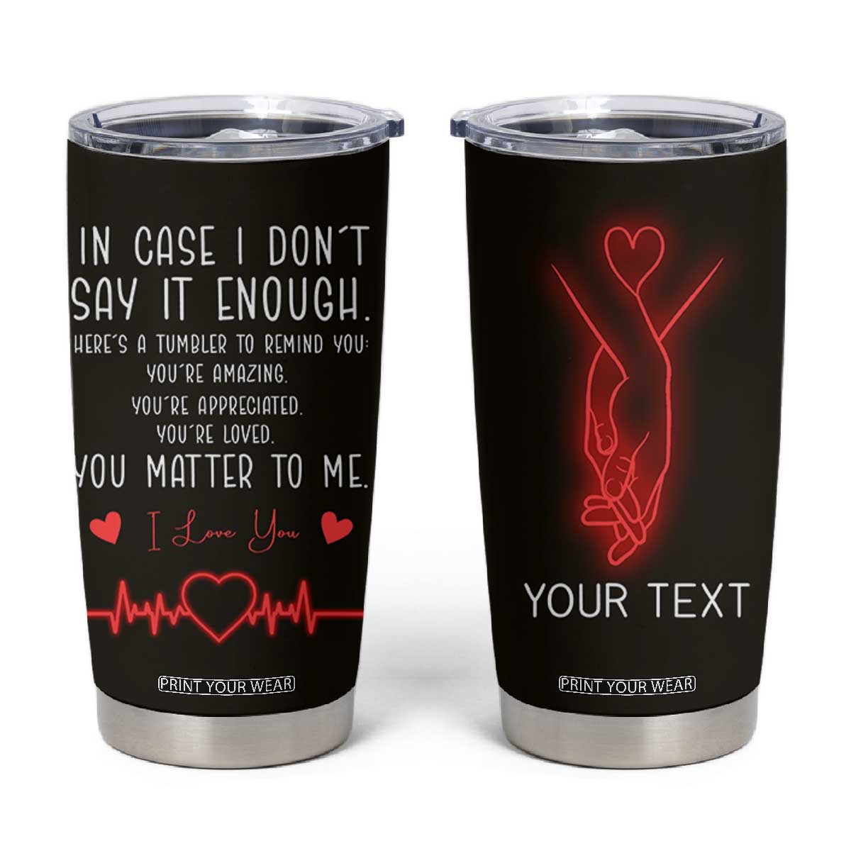 Personalized Love Gifts Tumbler Cup Custome Name Love Reminder Anniversary Wedding Romantic Gifts TB10 Black Print Your Wear