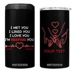 Personalized Love Gifts 4 in 1 Can Cooler Tumbler Custome Name Forever Love Commitment Message TB10 One Size: 16 oz Black Print Your Wear