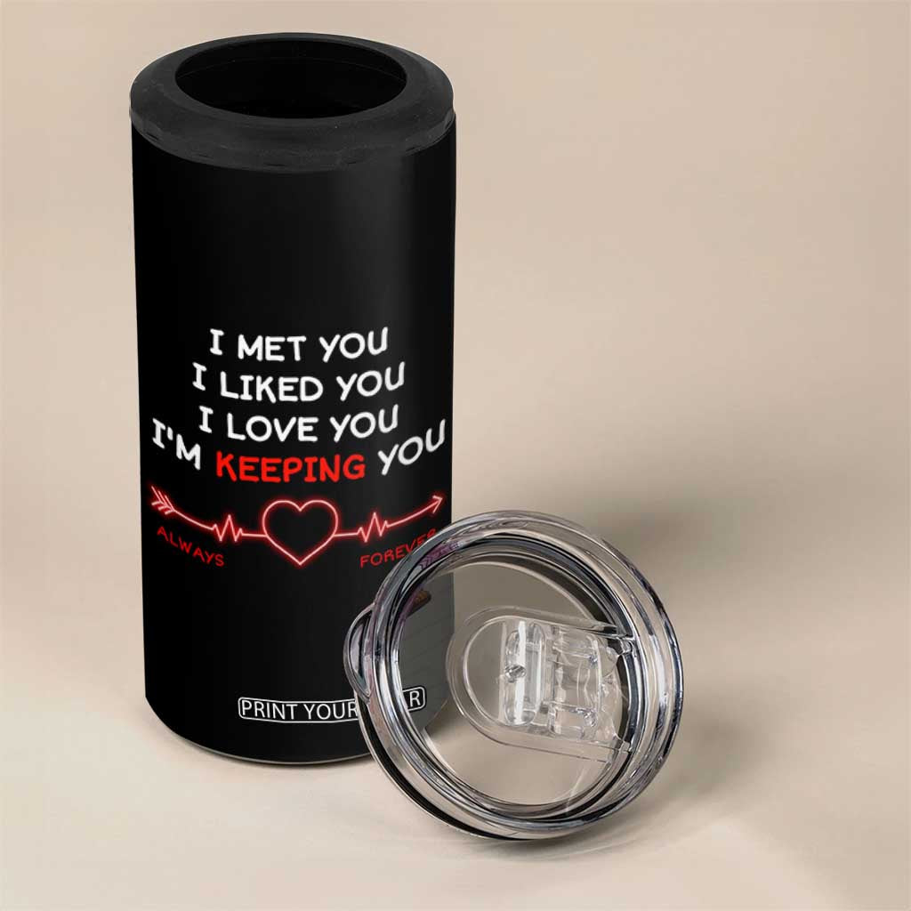 Personalized Love Gifts 4 in 1 Can Cooler Tumbler Custome Name Forever Love Commitment Message TB10 Print Your Wear