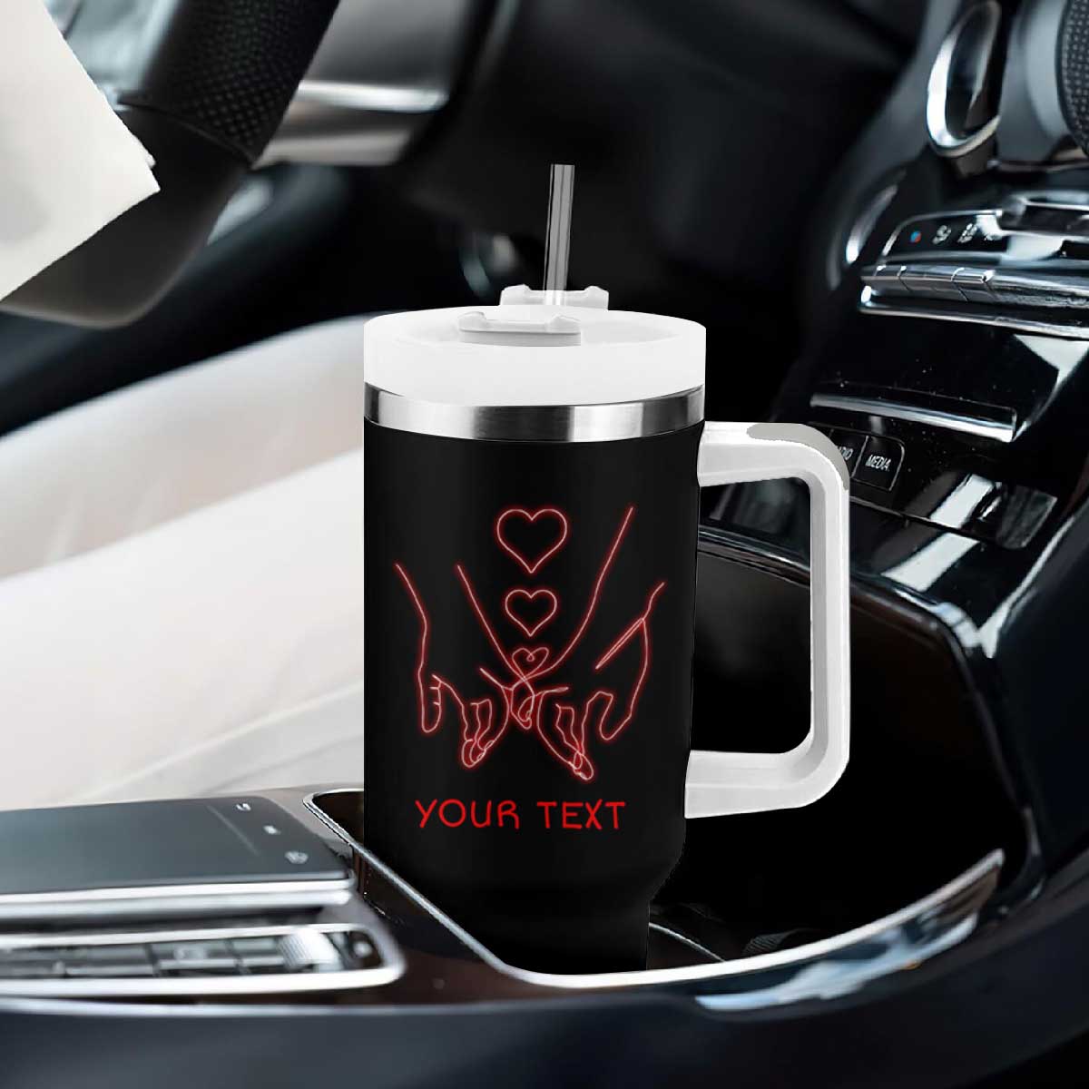 Personalized Love Gifts Tumbler With Handle Custome Name Forever Love Commitment Message TB10 Print Your Wear