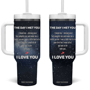 Anniversary Gift for Him Her Tumbler With Handle Love Reminder Anniversary Wedding Romantic Gifts TB10 One Size: 40 oz Navy Print Your Wear