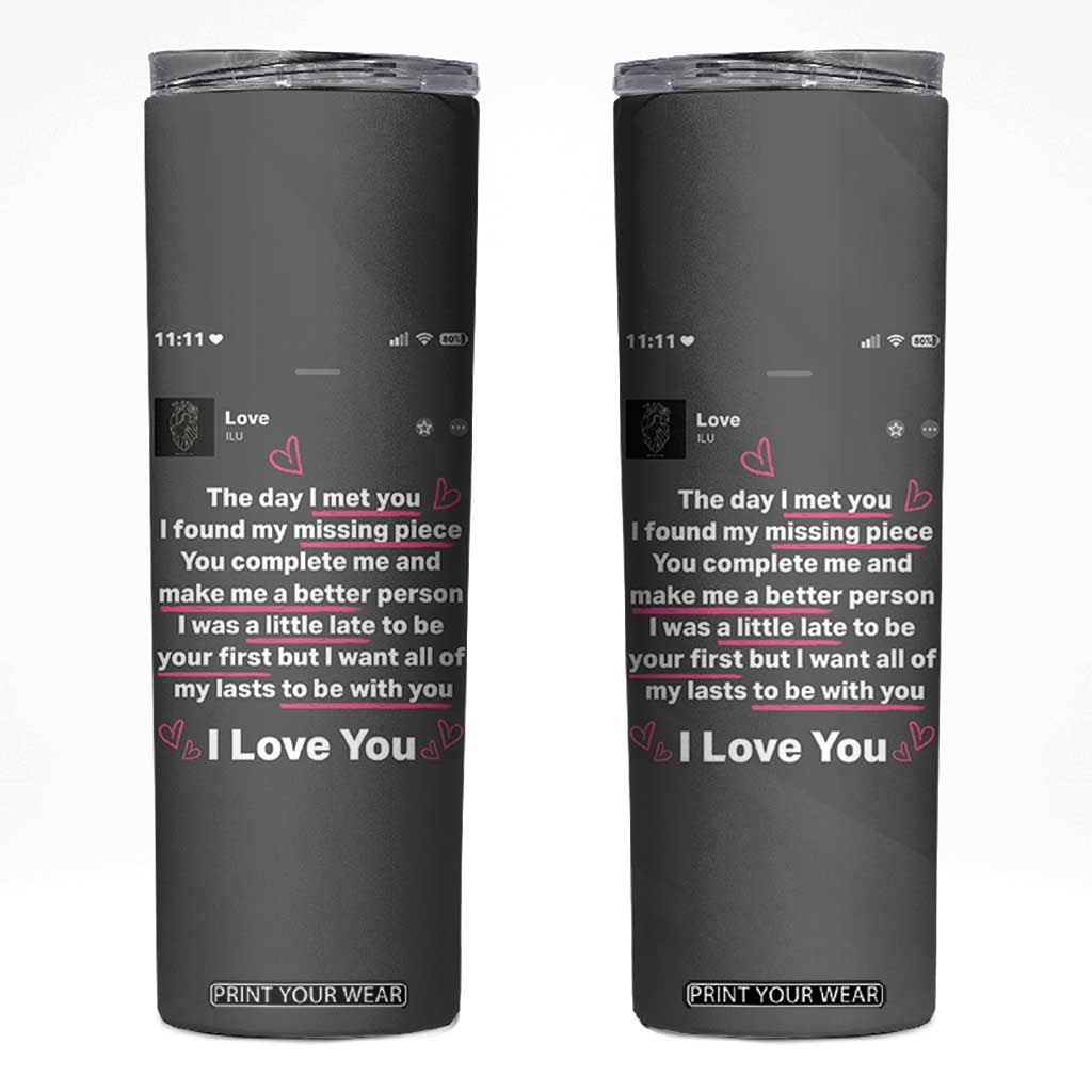 Anniversary Gifts Skinny Tumbler Wedding Valentines Day Gifts For Her Wife TB10 Grey Print Your Wear