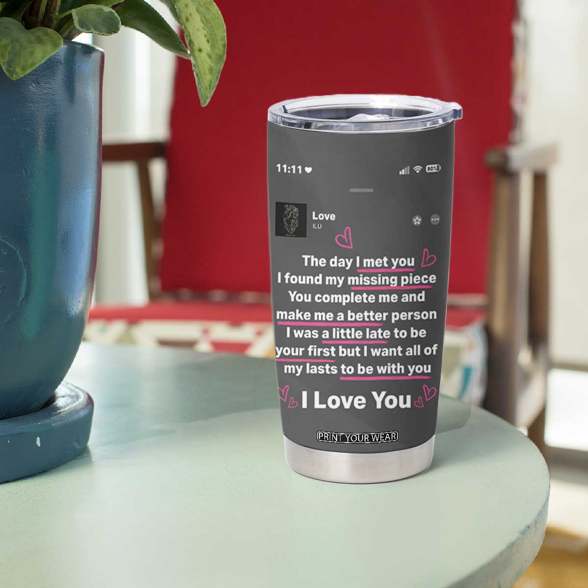 Anniversary Gifts Tumbler Cup Wedding Valentines Day Gifts For Her Wife TB10 Print Your Wear