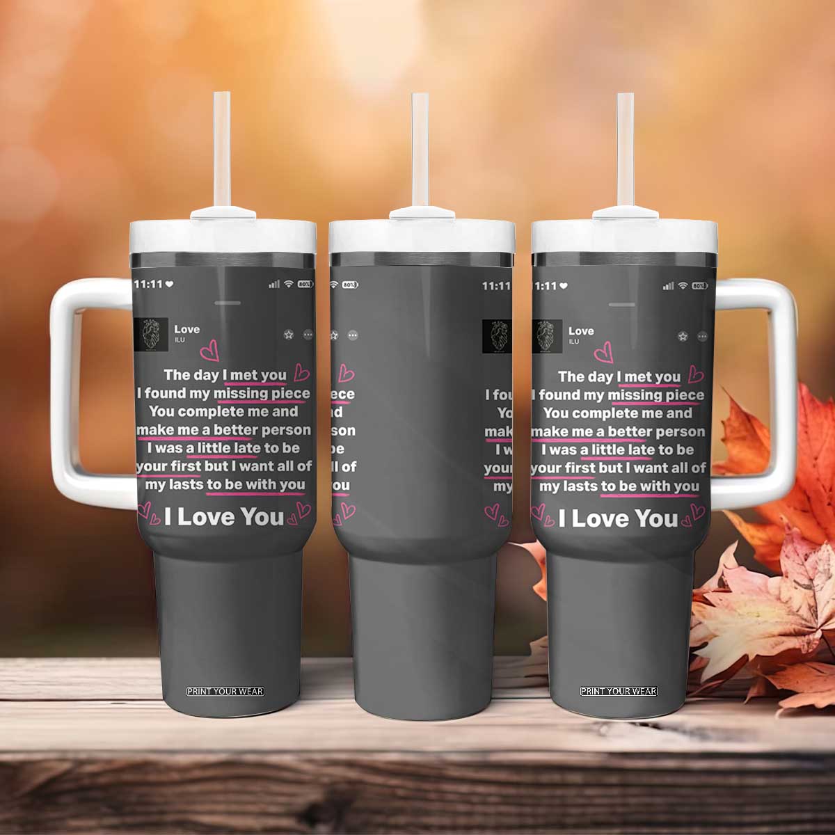 Anniversary Gifts Tumbler With Handle Wedding Valentines Day Gifts For Her Wife TB10 Print Your Wear