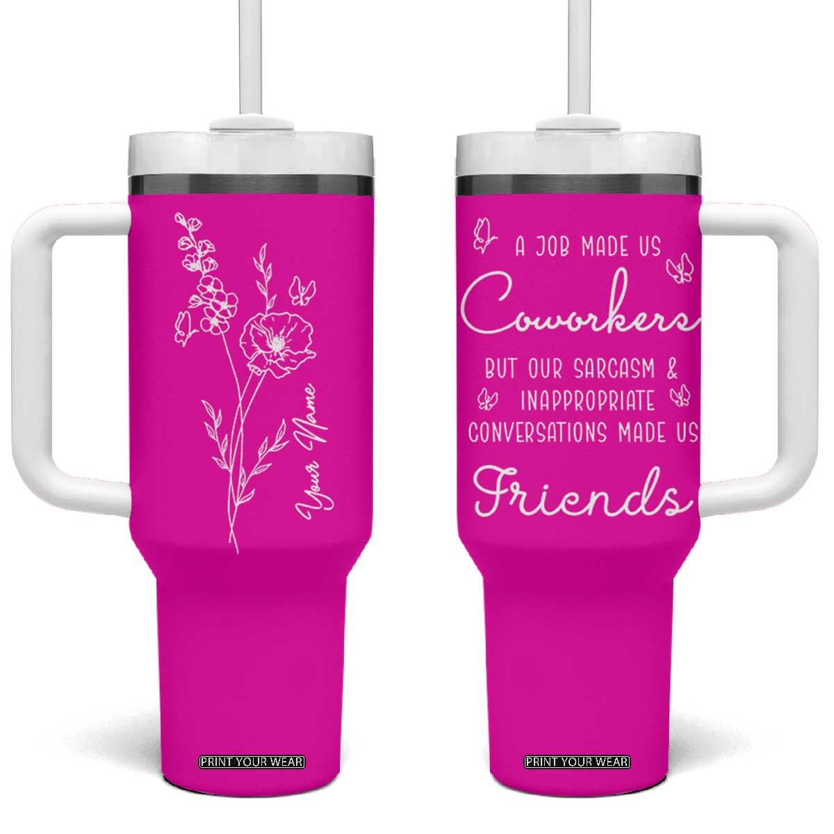 Coworker Gifts Tumbler With Handle Thank You Appreciation Gifts For Coworkers Friends TB10 One Size: 40 oz Pink Print Your Wear