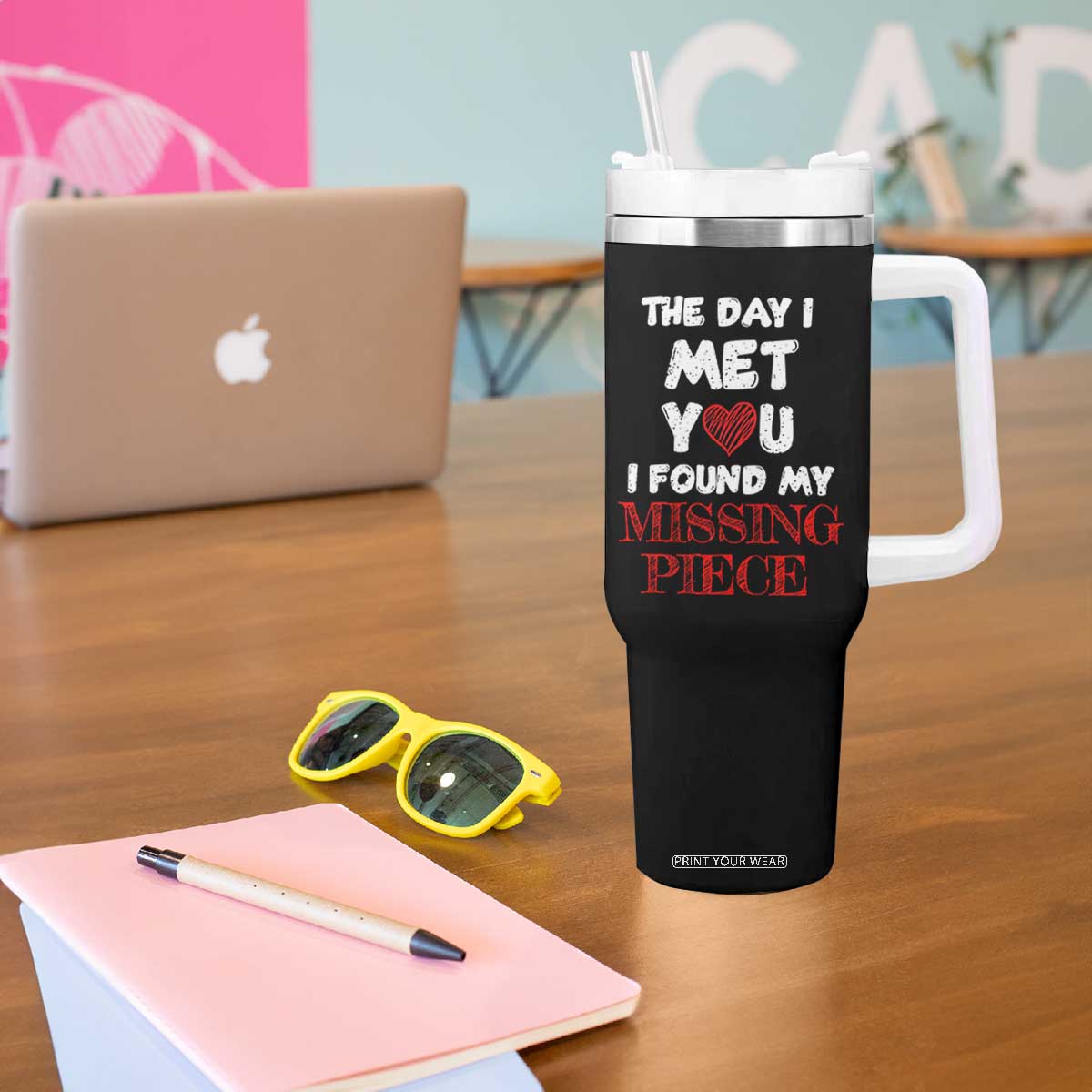 The Day I Met You I Found My Missing Piece Tumbler With Handle Couple Matching TB10 Print Your Wear