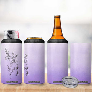 Personalized Gifts for Women 4 in 1 Can Cooler Tumbler Custom Name Wildflower Floral Mothers Day Gift TB10 Print Your Wear