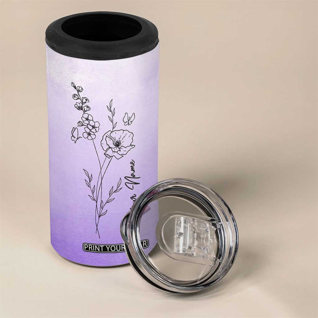 Personalized Gifts for Women 4 in 1 Can Cooler Tumbler Custom Name Wildflower Floral Mothers Day Gift TB10 Print Your Wear