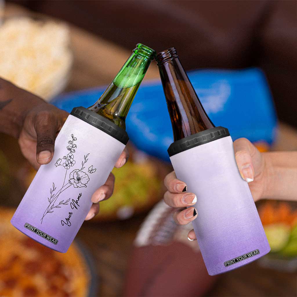 Personalized Gifts for Women 4 in 1 Can Cooler Tumbler Custom Name Wildflower Floral Mothers Day Gift TB10 Print Your Wear