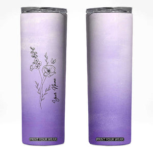 Personalized Gifts for Women Skinny Tumbler Custom Name Wildflower Floral Mothers Day Gift TB10 Purple Print Your Wear