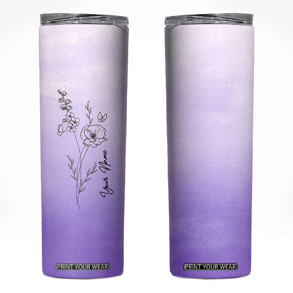 Personalized Gifts for Women Skinny Tumbler Custom Name Wildflower Floral Mothers Day Gift TB10 Purple Print Your Wear