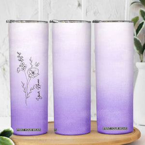 Personalized Gifts for Women Skinny Tumbler Custom Name Wildflower Floral Mothers Day Gift TB10 Print Your Wear
