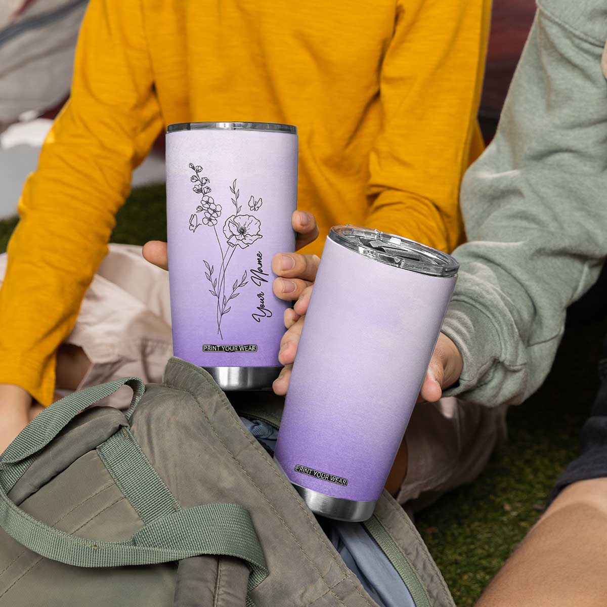 Personalized Gifts for Women Tumbler Cup Custom Name Wildflower Floral Mothers Day Gift TB10 Print Your Wear