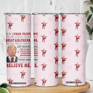Personalized Funny Trump Valentines Day Gift For Girlfriend Skinny Tumbler Custome Name Cute Coquette Cute Pink Bow Aesthetic TB10 Print Your Wear