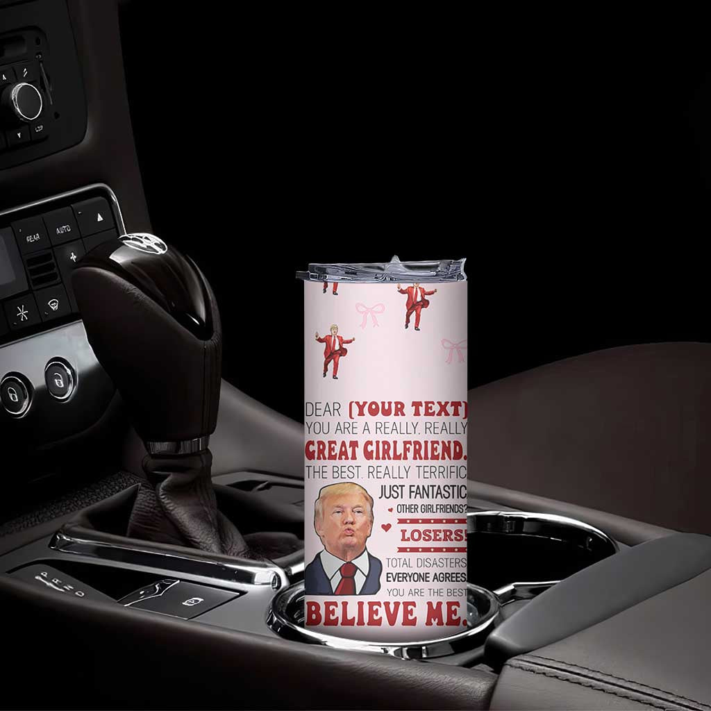 Personalized Funny Trump Valentines Day Gift For Girlfriend Skinny Tumbler Custome Name Cute Coquette Cute Pink Bow Aesthetic TB10 Print Your Wear