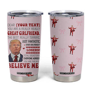 Personalized Funny Trump Valentines Day Gift For Girlfriend Tumbler Cup Custome Name Cute Coquette Cute Pink Bow Aesthetic TB10 Pink Print Your Wear