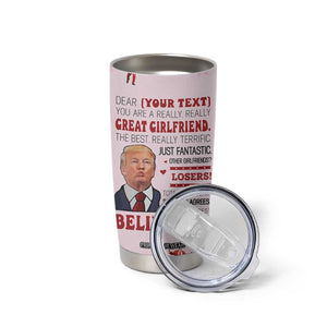 Personalized Funny Trump Valentines Day Gift For Girlfriend Tumbler Cup Custome Name Cute Coquette Cute Pink Bow Aesthetic TB10 Print Your Wear