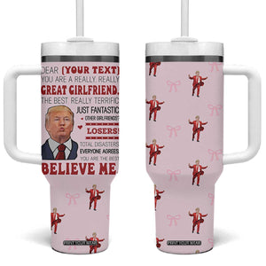 Personalized Funny Trump Valentines Day Gift For Girlfriend Tumbler With Handle Custome Name Cute Coquette Cute Pink Bow Aesthetic TB10 One Size: 40 oz Pink Print Your Wear