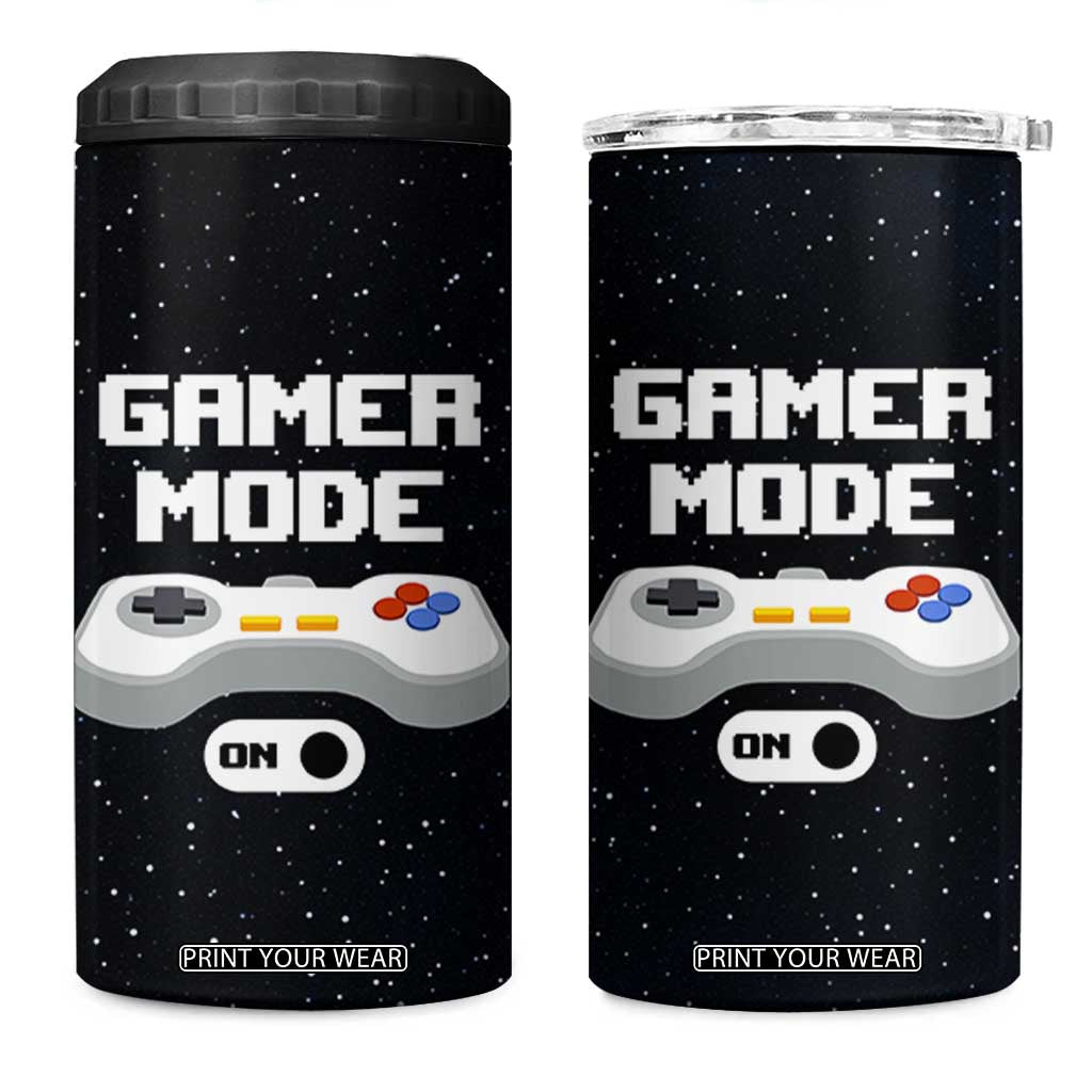 Gaming Gifts 4 in 1 Can Cooler Tumbler Gamer Mode On Video Game TB10 One Size: 16 oz Black Print Your Wear