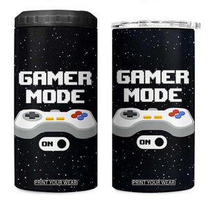 Gaming Gifts 4 in 1 Can Cooler Tumbler Gamer Mode On Video Game TB10 One Size: 16 oz Black Print Your Wear