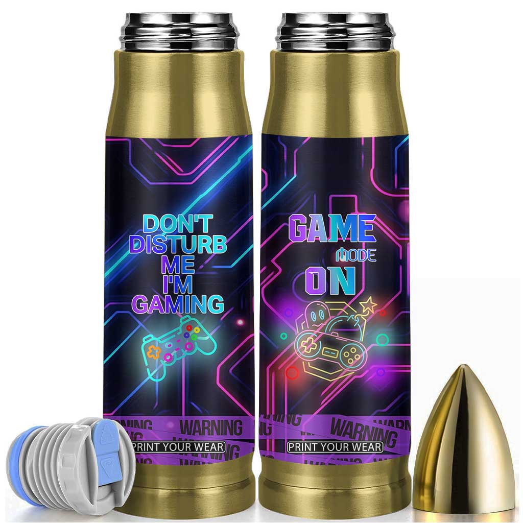 Gaming Gifts Bullet Tumbler Warning Do Not Disturb Im Gaming Video Game Gamer TB10 Multicolor Print Your Wear