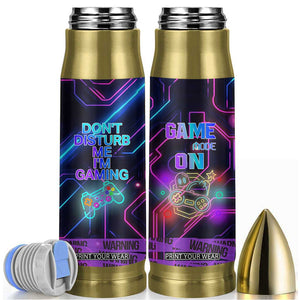 Gaming Gifts Bullet Tumbler Warning Do Not Disturb Im Gaming Video Game Gamer TB10 Multicolor Print Your Wear
