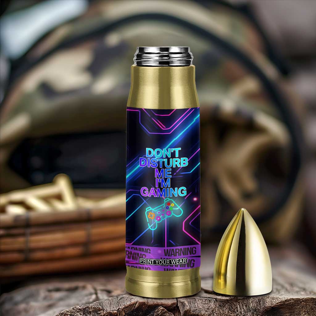 Gaming Gifts Bullet Tumbler Warning Do Not Disturb Im Gaming Video Game Gamer TB10 Print Your Wear
