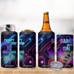 Gaming Gifts 4 in 1 Can Cooler Tumbler Warning Do Not Disturb Im Gaming Video Game Gamer TB10 Print Your Wear