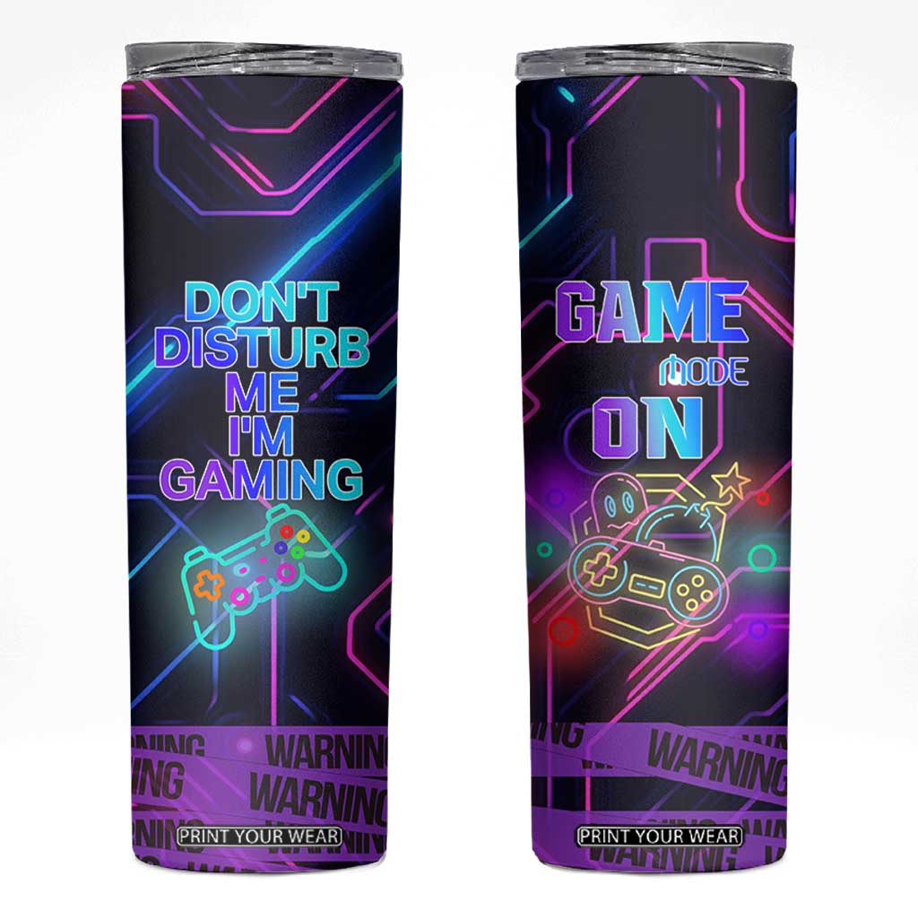 Gaming Gifts Skinny Tumbler Warning Do Not Disturb Im Gaming Video Game Gamer TB10 Multicolor Print Your Wear