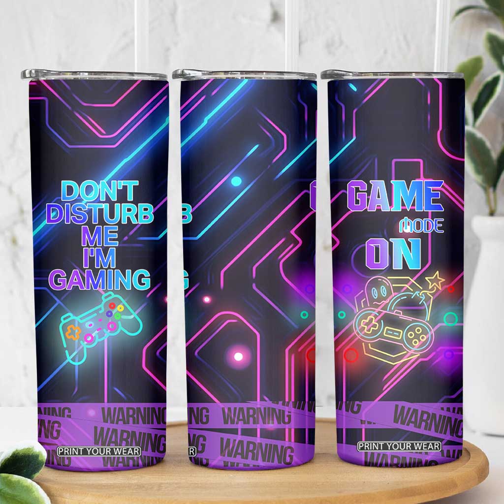 Gaming Gifts Skinny Tumbler Warning Do Not Disturb Im Gaming Video Game Gamer TB10 Print Your Wear
