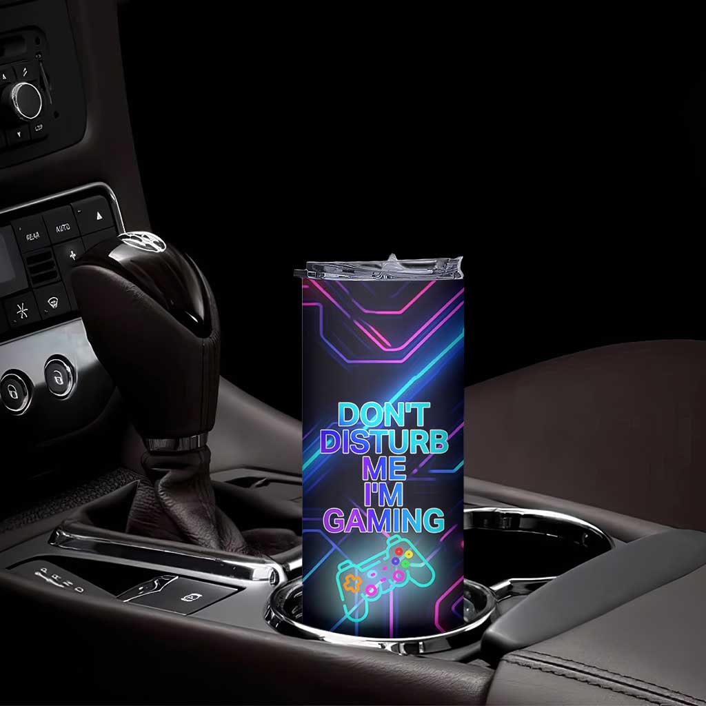 Gaming Gifts Skinny Tumbler Warning Do Not Disturb Im Gaming Video Game Gamer TB10 Print Your Wear