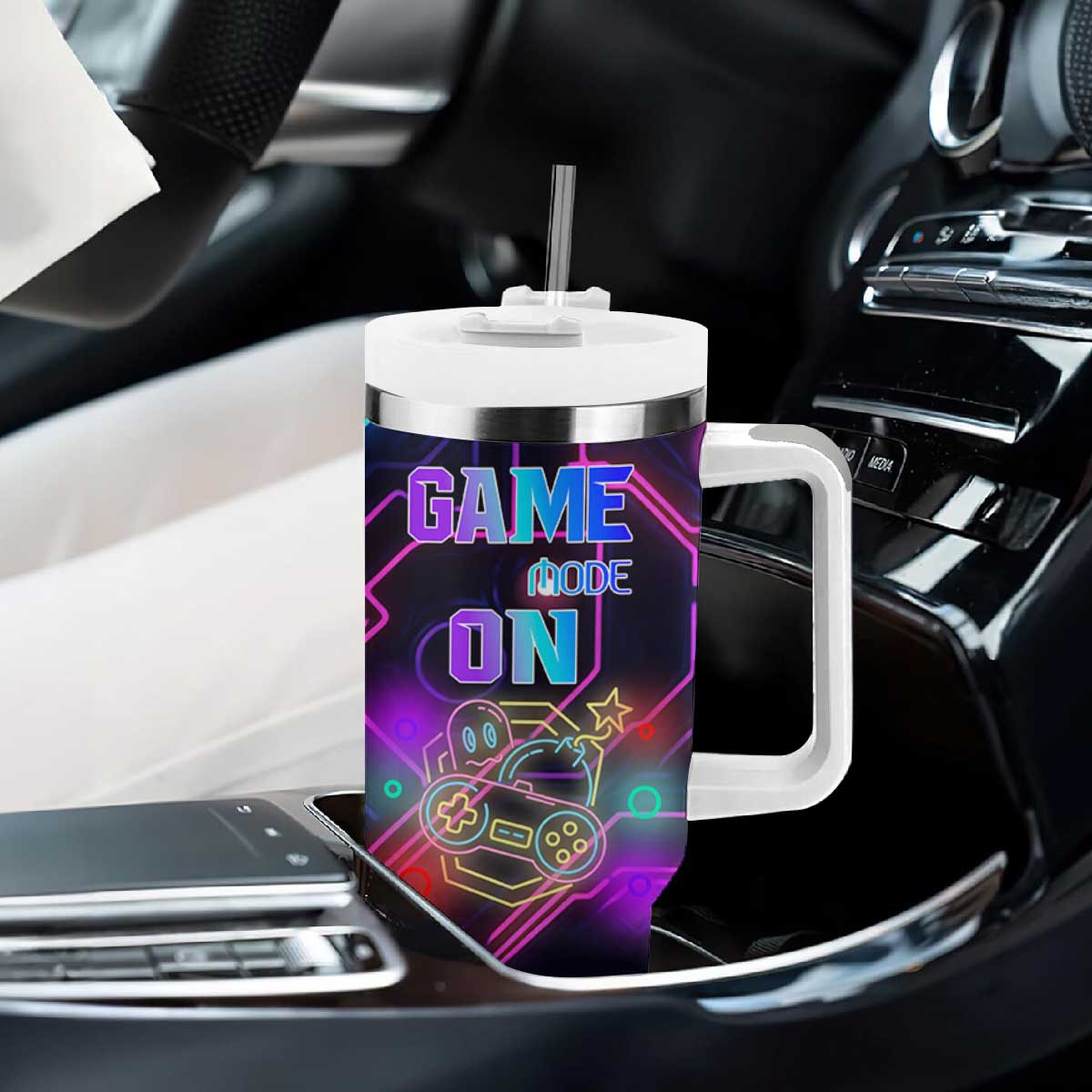 Gaming Gifts Tumbler With Handle Warning Do Not Disturb Im Gaming Video Game Gamer TB10 Print Your Wear
