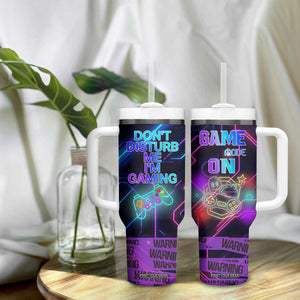 Gaming Gifts Tumbler With Handle Warning Do Not Disturb Im Gaming Video Game Gamer TB10 Print Your Wear