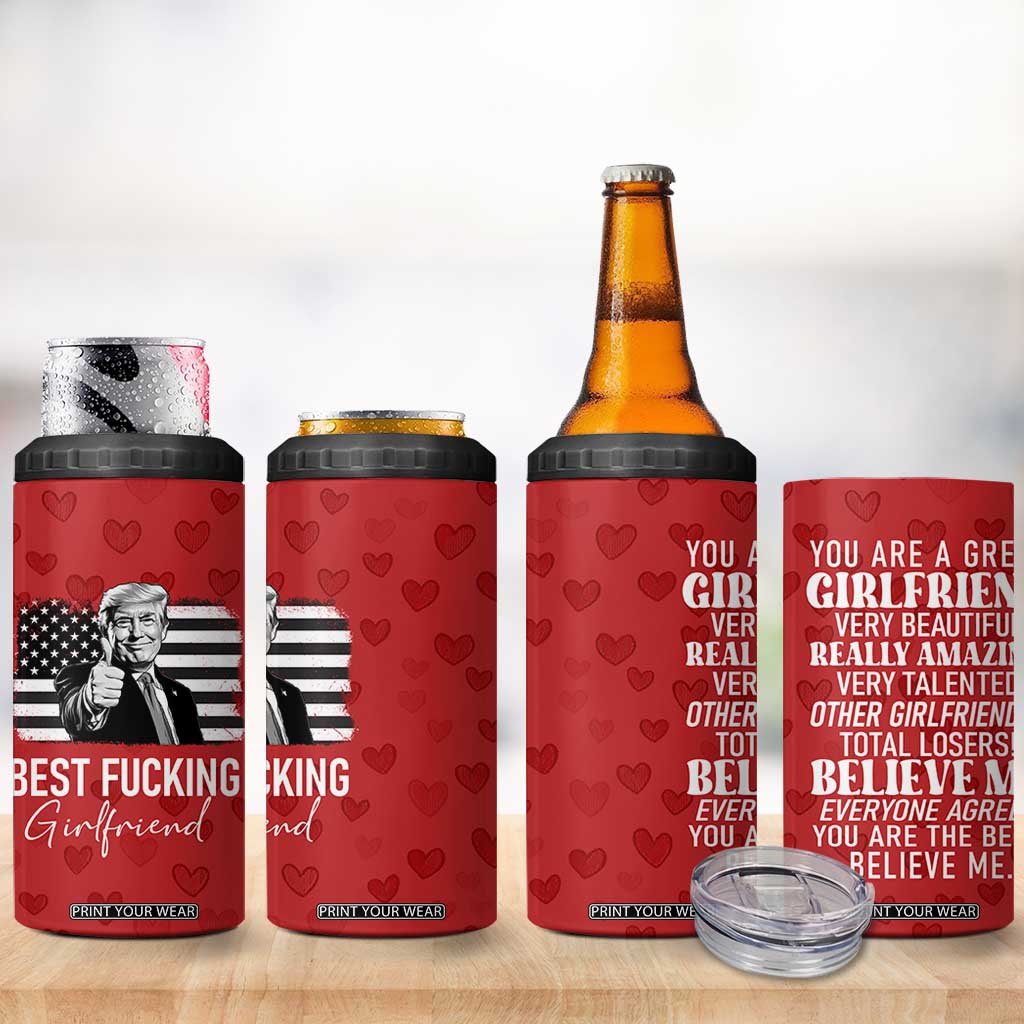 Funny Trump Valentines Day Gift For Girlfriend 4 in 1 Can Cooler Tumbler Cute Anniversary Coffee Cup TB10 Print Your Wear