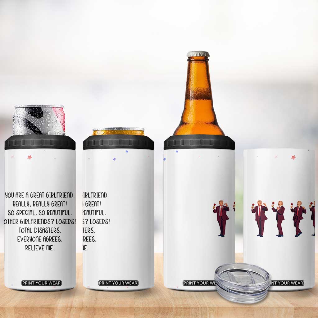 Funny Trump Valentines Gift For Girlfriend 4 in 1 Can Cooler Tumbler Anniversary Valentines Day Birthday Romantic Gifts TB10 Print Your Wear