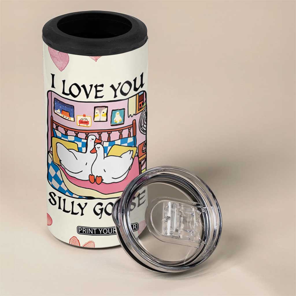 I Love You Silly Goose 4 in 1 Can Cooler Tumbler Cute Romantic Gift TB10 Print Your Wear